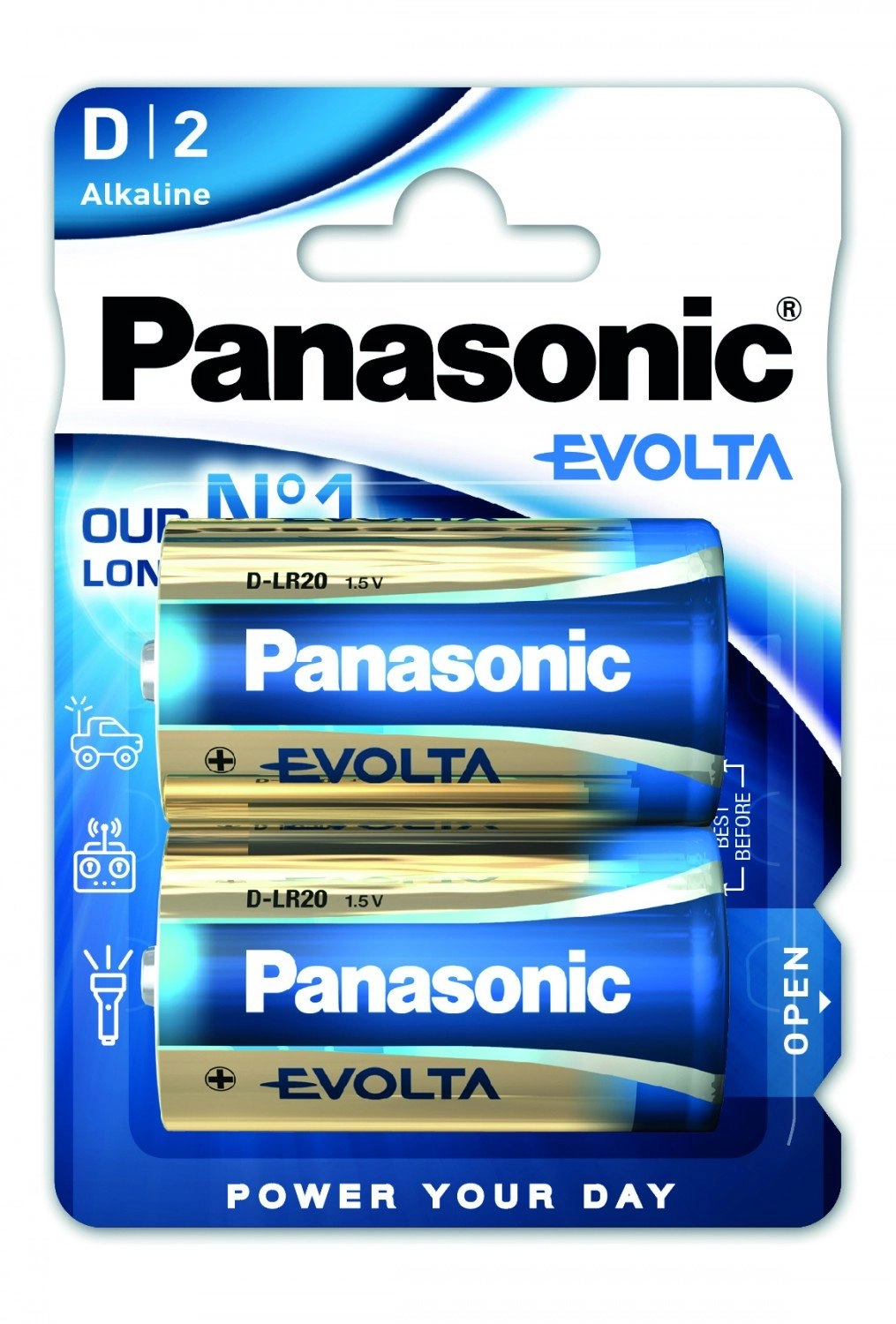 Батарейка PANASONIC LR20 Evolta 1x2 шт. (LR20EGE/2BP)