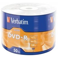 Диск DVD-R, VERBATIM 4.7Gb, 16х, Wrapped Matt Silver, Srink (50)