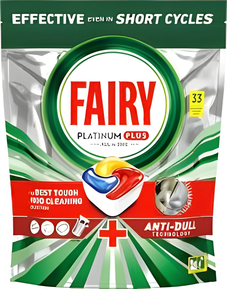 Fairy Platinum Plus Капсули для посудомійної машини Лимон 33 шт — Побутова хімія