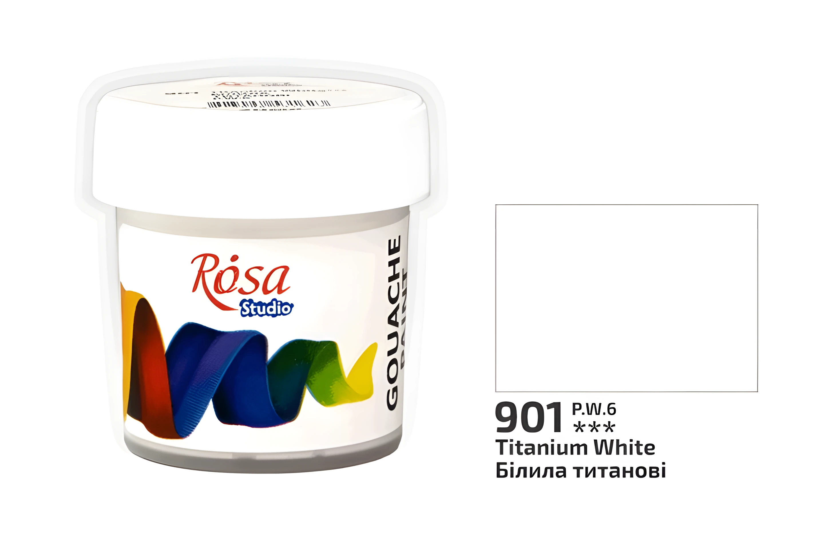 Фарба гуашева 901 Білила титанові 20мл ROSA Studio
