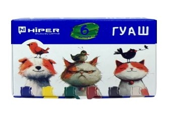 Фарби гуашеві 6 кольорів, ТМ Hiper 10мл