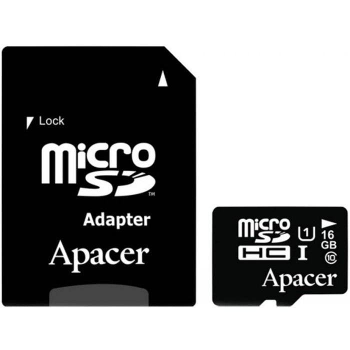 Флеш картка microSDHC (UHS-1) Apacer 16Gb class 10 (adapter SD)