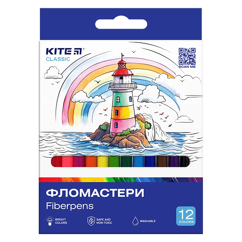 Фломастери Kite Classic 12 кольорів K-447
