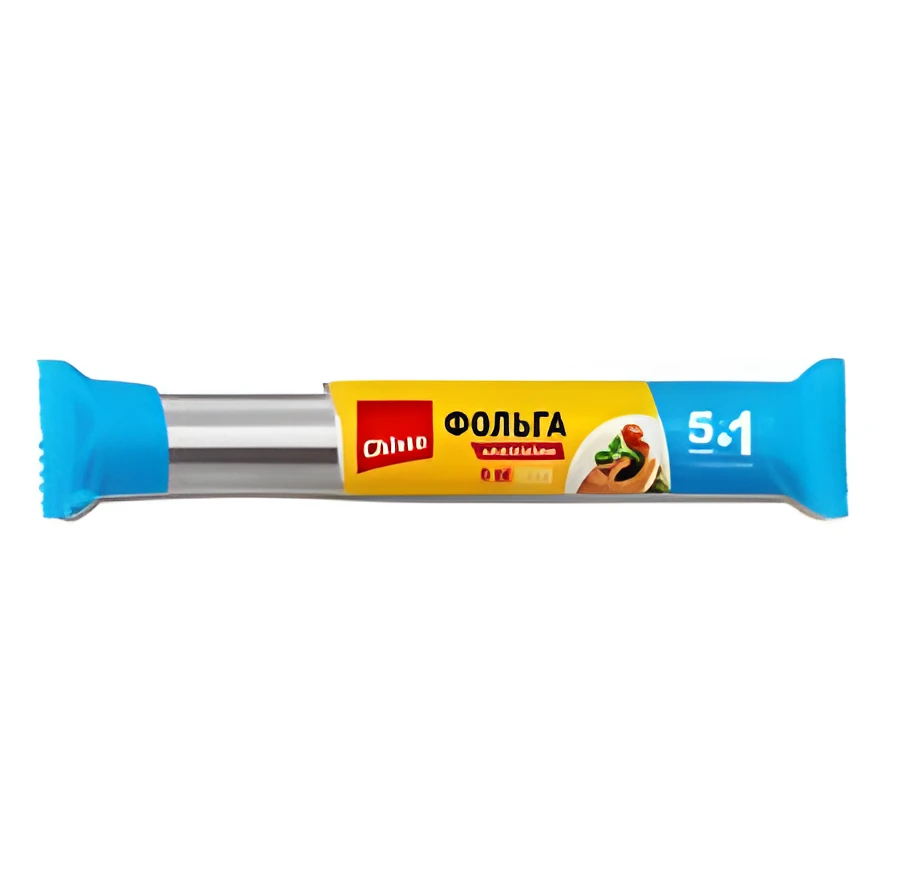 Фольга алюмінієва для харчових продуктів 5+1м Chisto
