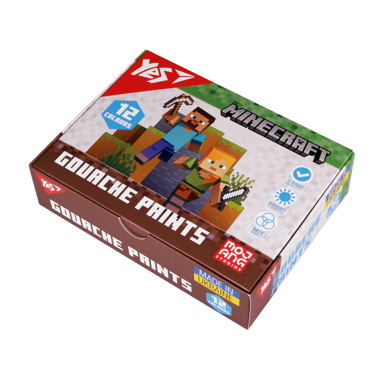 Гуаш Yes Minecraft 12 кольорів 20 мл
