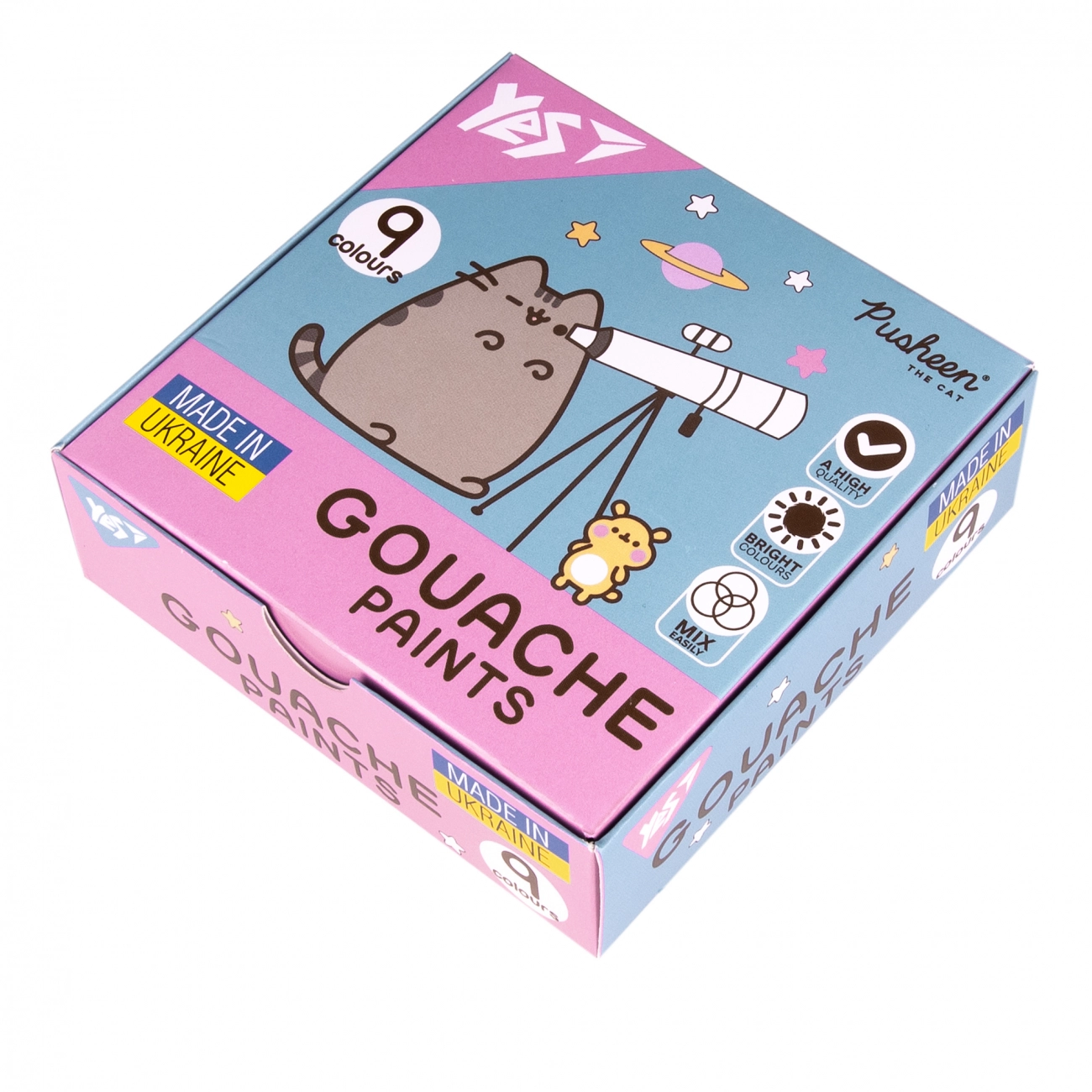 Гуаш Yes Pusheen 9 кольорів 20 мл