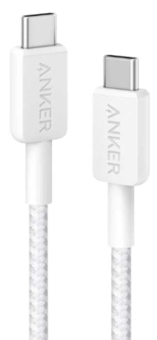 кабель ANKER 322 USB-C to USB-C - 0.9m Nylon (Білий)