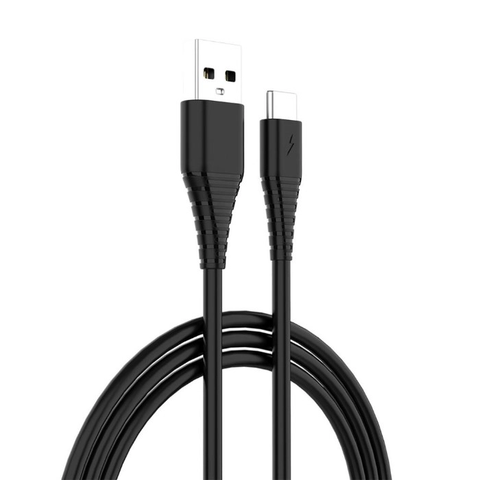 Кабель Colorway USB - Type-C (PVC) 2.4А 1м чорний (CW-CBUC026-BK)