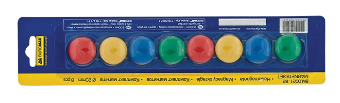 Магніти для дошки 20мм 8шт. BM.0021-82 Buromax кольорові