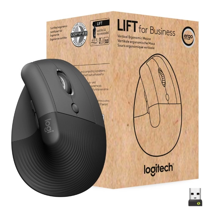 Миша бездротова Logitech Lift Vertical Ergonomic Wireless Graphite (910-006494)
