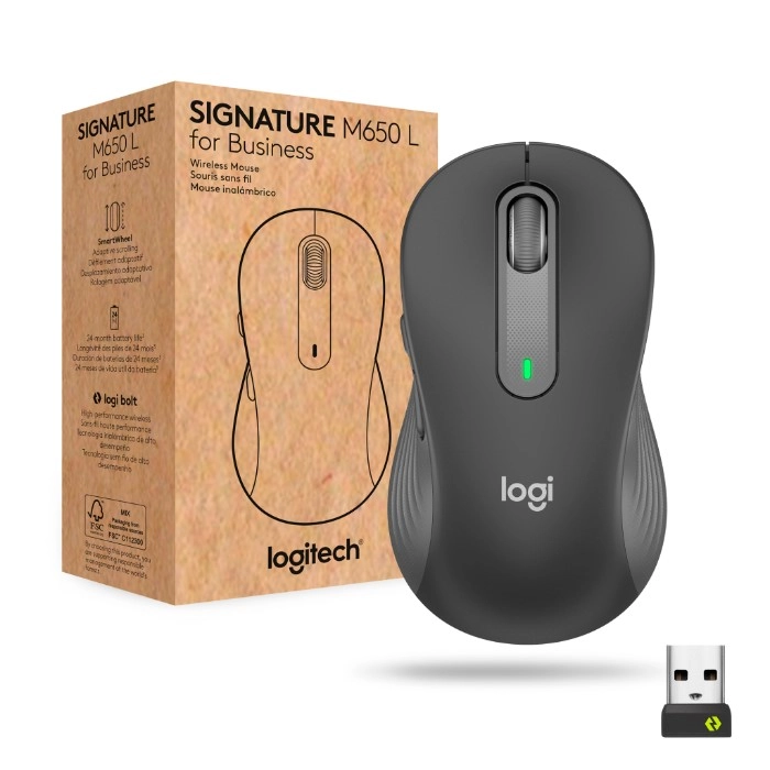 Миша бездротова Logitech Signature M650 L Wireless Mouse for Business Graphite (910-006348)