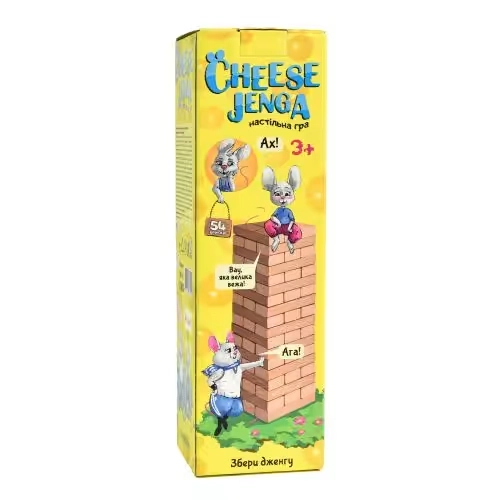 Настільна гра Cheese Jenga 54 бруски Strateg дерев яна українською мовою
