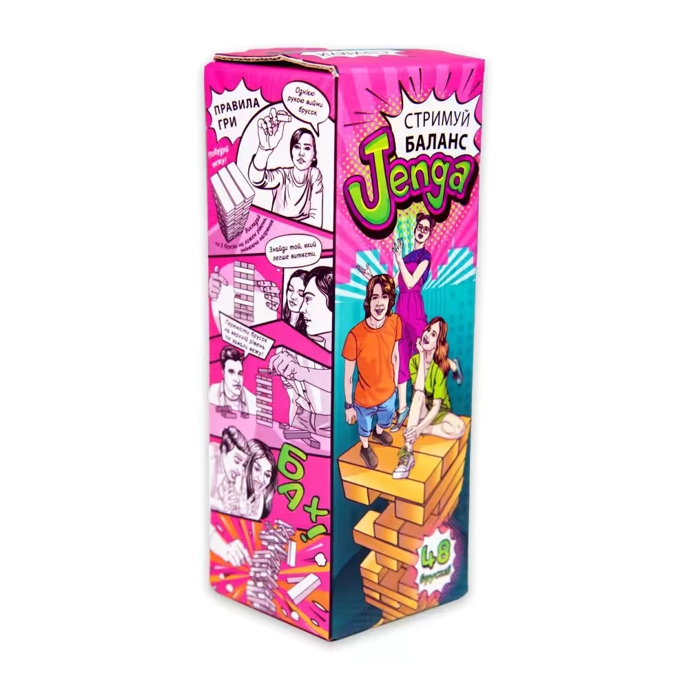 Настільна гра Стримуй баланс Jenga Strateg 30722 48 брусків