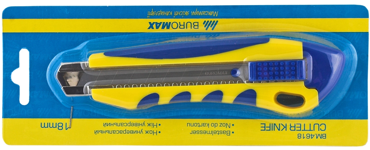 Ніж канцелярський 18мм 4618 Buromax асорті