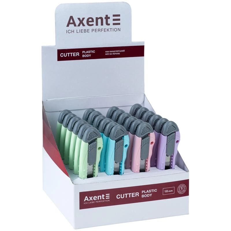 Ніж канцелярський 18мм 6402-А Axent асорті