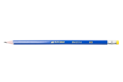 Олівець чорнографітний пластиковий з гумкою корпус ВМ 8514 100 шт/уп