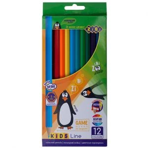 Олівці кольорові 12 кольорів KIDS LINE 2414 ZiBi
