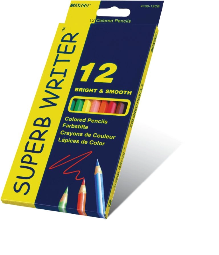 Олівці кольорові 12 кольорів Superb Writer 4100-12СВ Marco