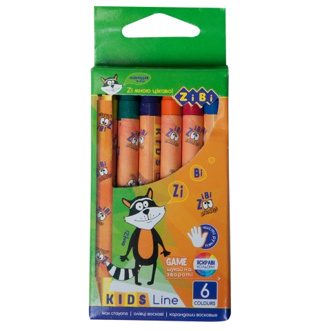 Олівці воскові KIDS Line ZiBi 6 кольорів ZB.2480