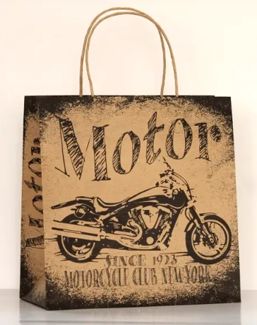 Пакет паперовий крафтовий №182 215х220х110 Motorbike