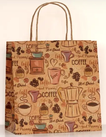 Пакет паперовий крафтовий №184 215х220х110 Coffee