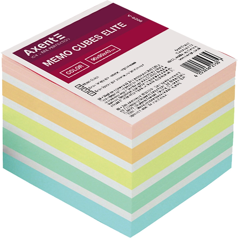 Папір для нотаток Elite Color Axent 90х90/400аркушів 8026