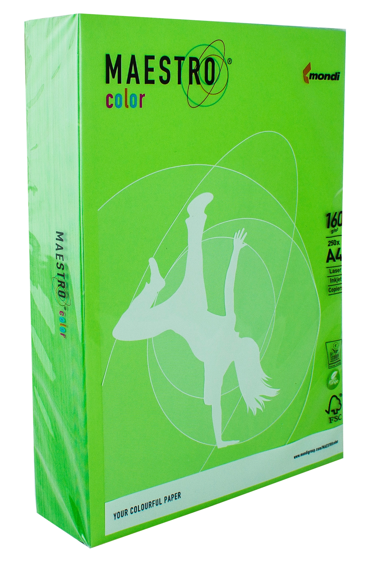 Папір кольоровий A4 160г/м Intensive 250арк MA42 Spring Green зелений Maestro Color