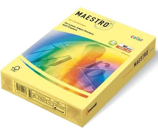 Папір кольоровий A4 160г/м Pastell 250арк YE23 Yellow жовтий Maestro Color | книга Mirava