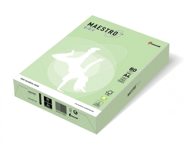 Папір кольоровий A4 80г/м Pastell 500арк MG28 Medium Green зелений Maestro Color