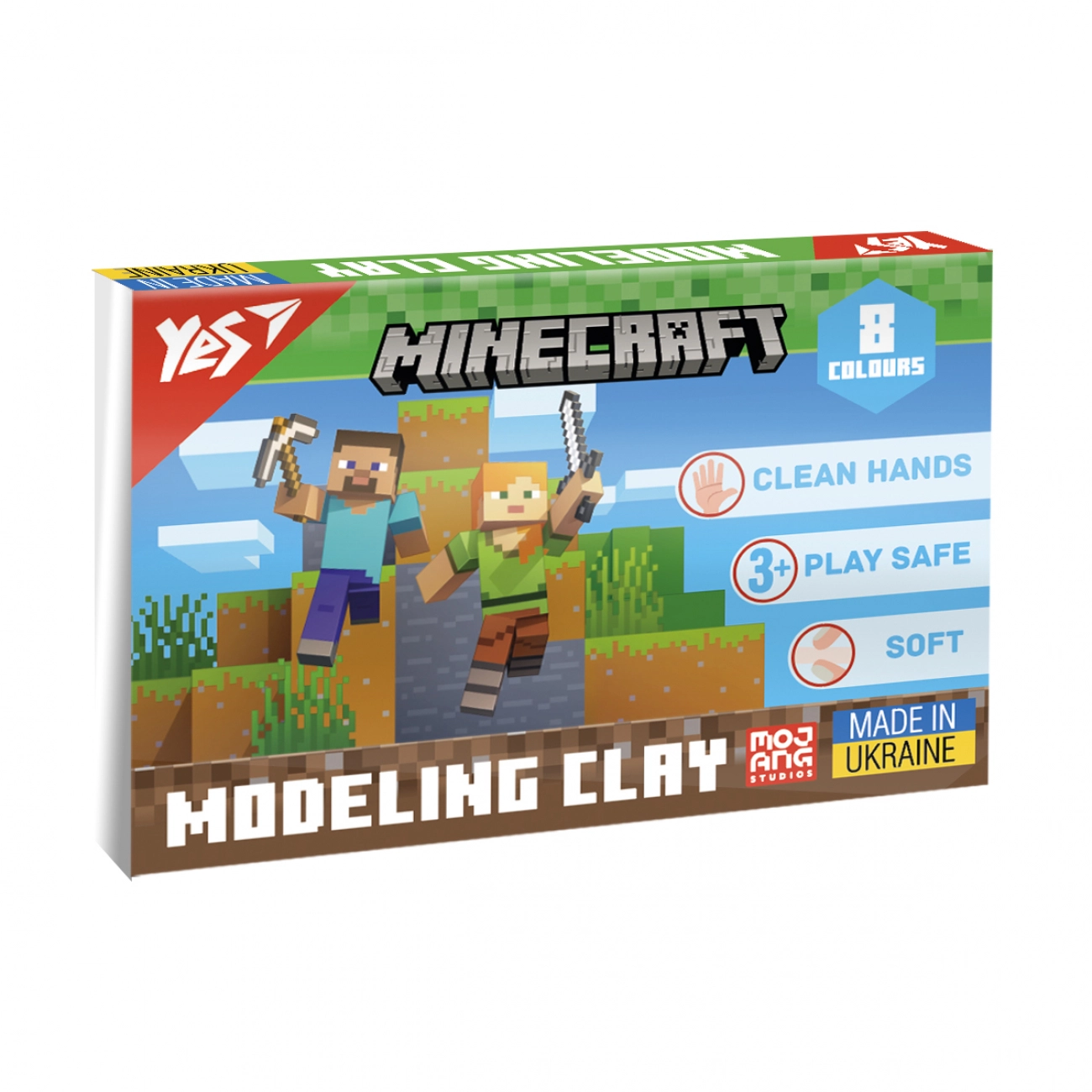 Пластилін Yes 8 кольорів 160г Minecraft