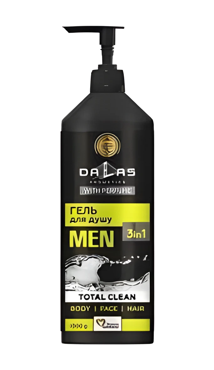 Шампунь-гель для душу 3 в1 Dalas Total clean для чоловіків 1000г 721280