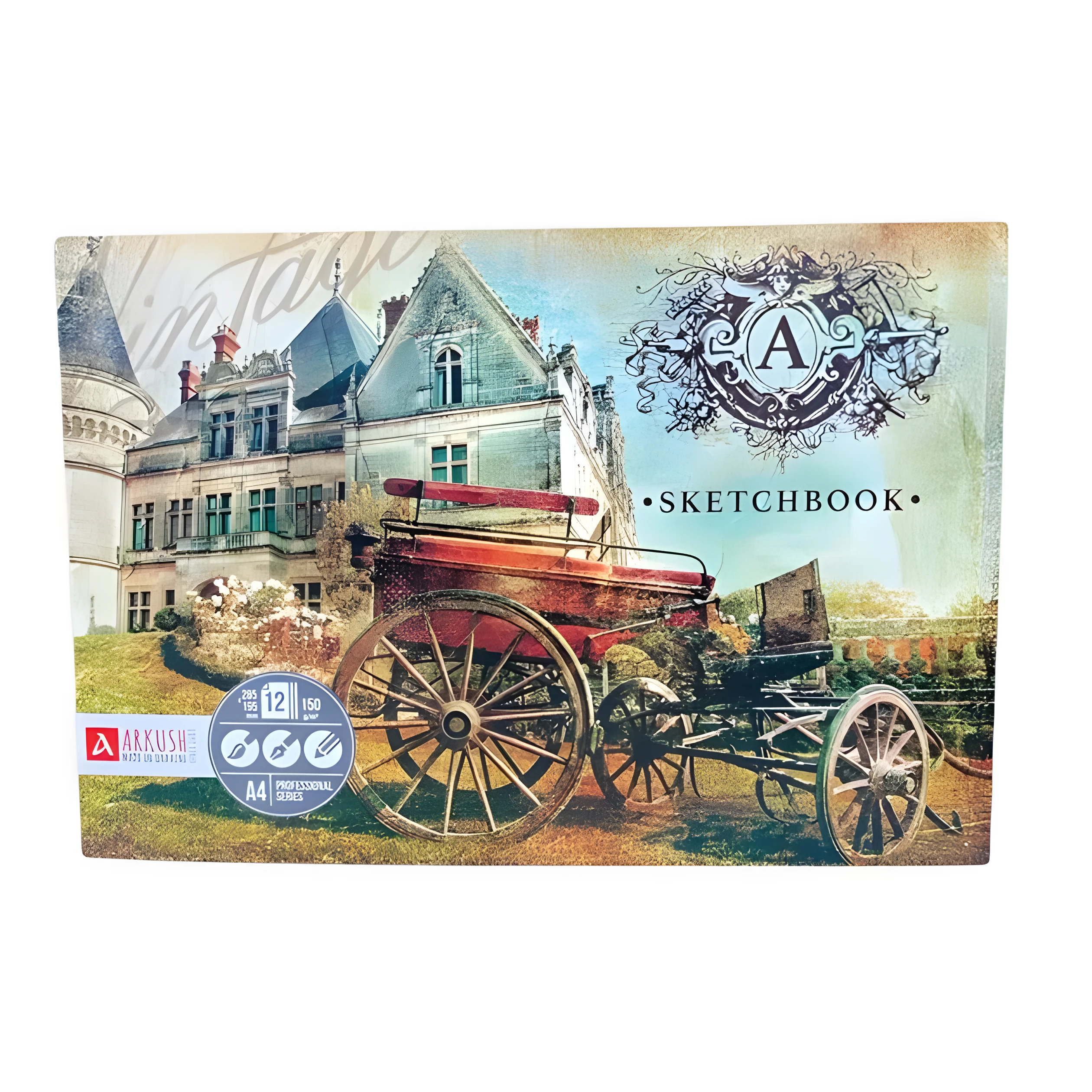 Скетчбук клеєний 12 аркушів 285х195 150г/м 1SBA41501 Замок