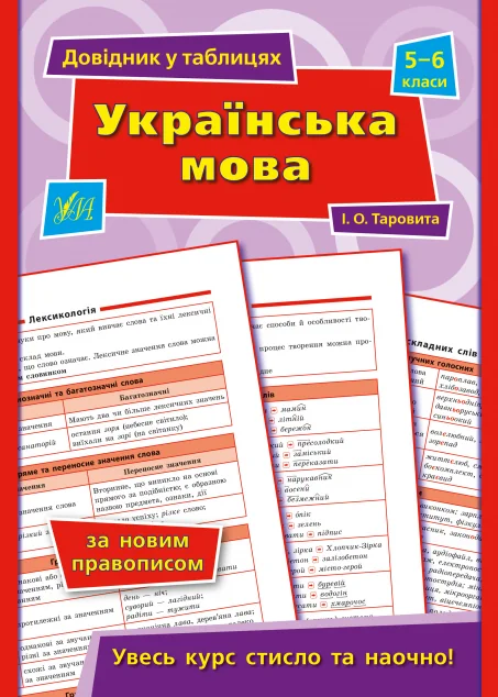 Довідник у таблицях. Українська мова. 5–6 класи — Книги для школи
