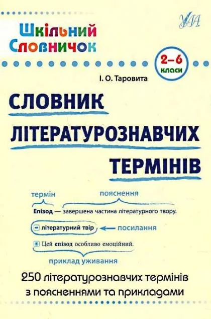 Шкільний словничок. Словник літературознавчих термінів. 2-6 класи — Підготовка до школи